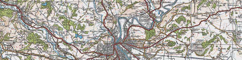 Old map of Crindau in 1919