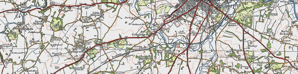 Old map of Cringleford in 1922