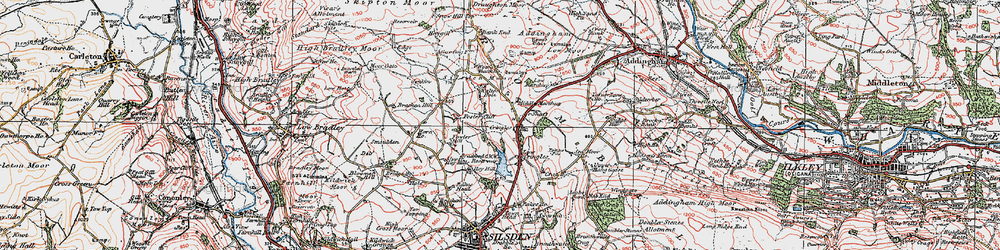 Old map of Addlingham Low Moor in 1925