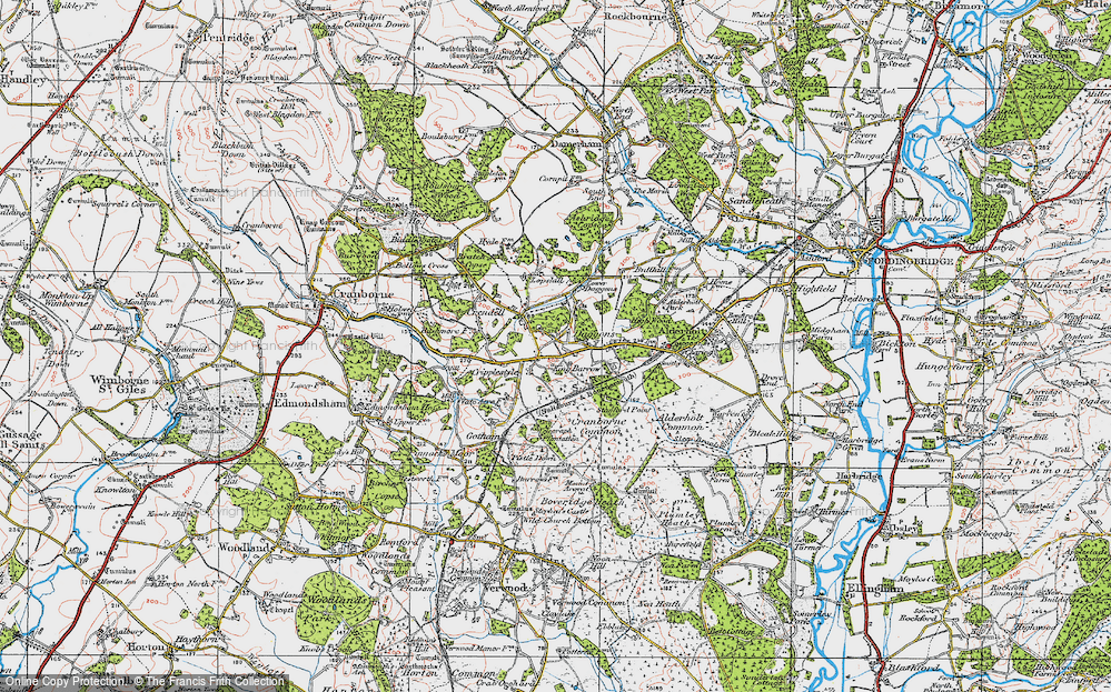 Old Map of Cripplestyle, 1919 in 1919