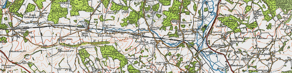 Old map of Critchell's Green in 1919