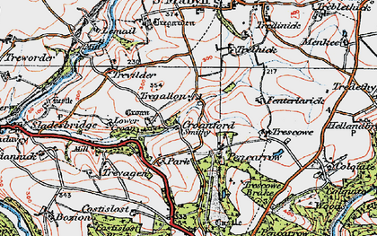 Old map of Croanford in 1919