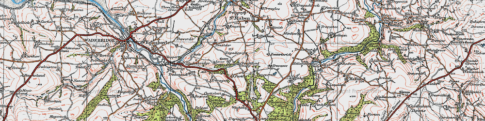 Old map of Croanford in 1919