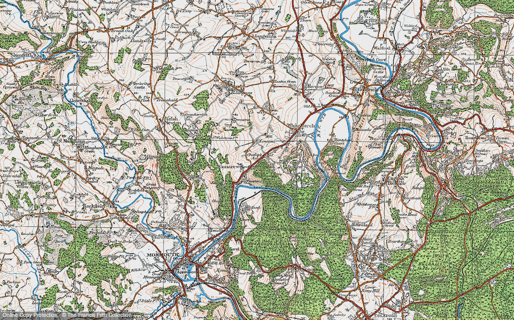Old Map of Historic Map covering Lewstone in 1919