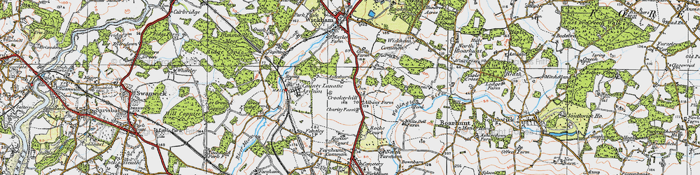 Old map of Wickham Common in 1919