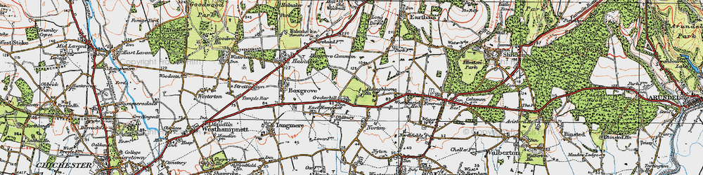 Old map of Aldingbourne Ho in 1920