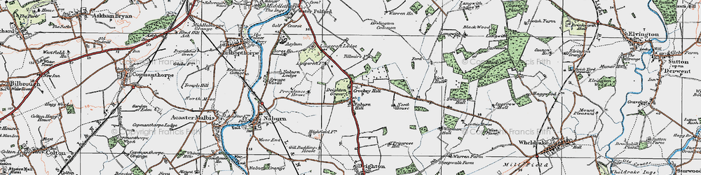 Old map of Wheldrake Wood in 1924