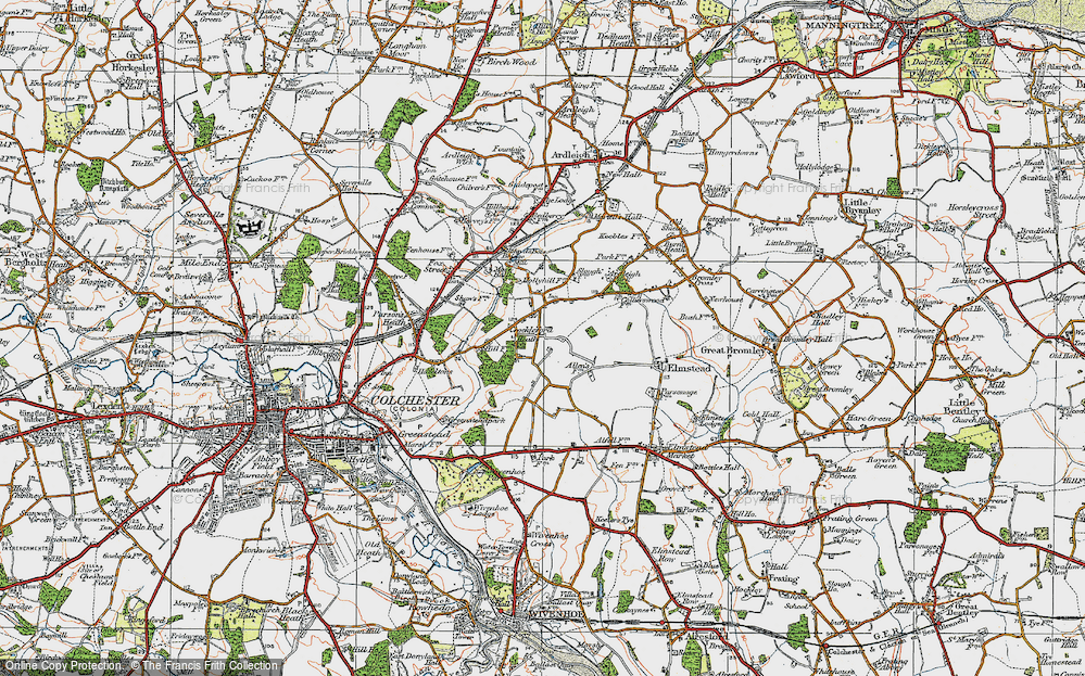 Old Map of Crockleford Heath, 1921 in 1921