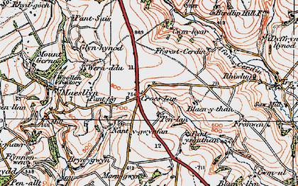 Old map of Croes-lan in 1923