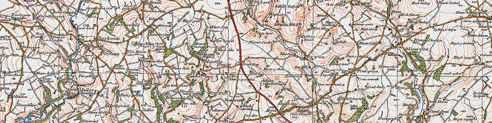 Old map of Blaenythan in 1923