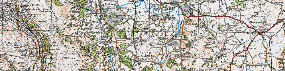 Old map of Croes Llanfair in 1919