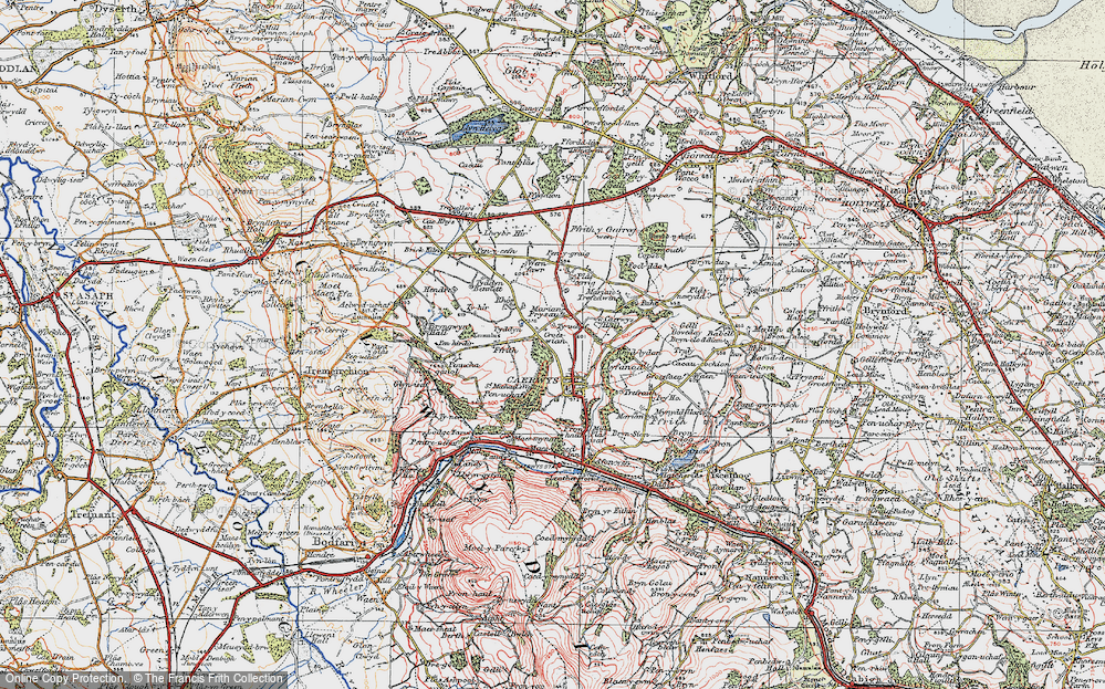 Old Map of Croes-wian, 1924 in 1924