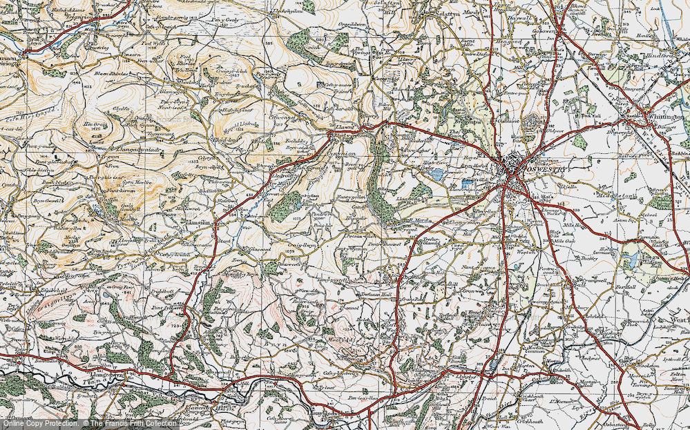 Old Map of Croesau Bach, 1921 in 1921