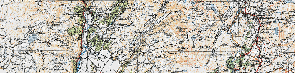 Old map of Afon Maesgwm in 1922