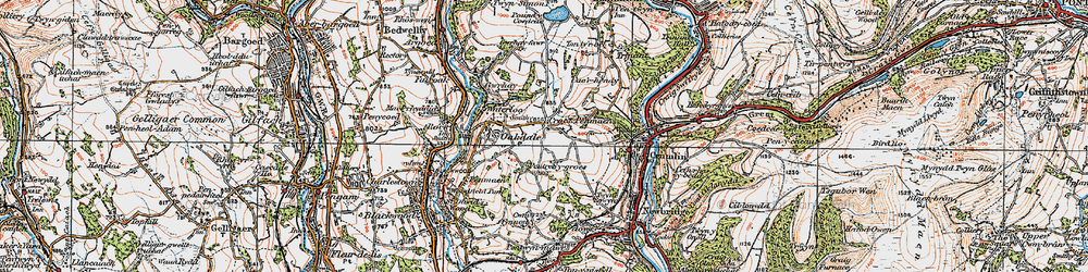 Old map of Croespenmaen in 1919