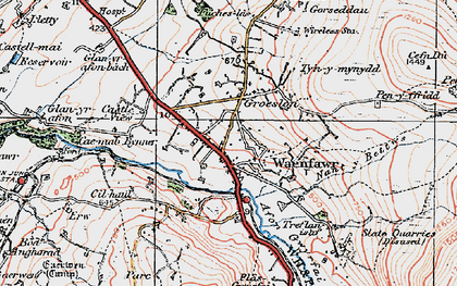 Old map of Croesywaun in 1922