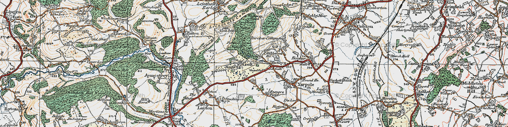 Old map of Croft in 1920