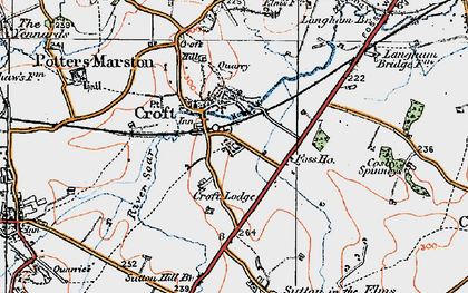 Old map of Croft in 1921