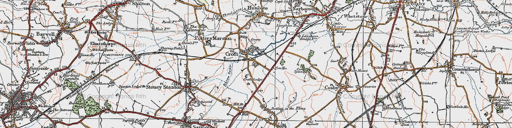 Old map of Croft in 1921