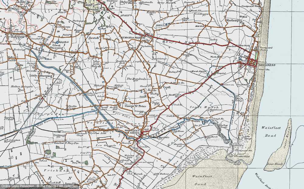 Old Map of Croft, 1923 in 1923