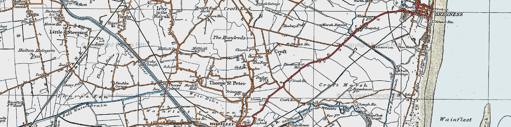 Old map of Croft in 1923