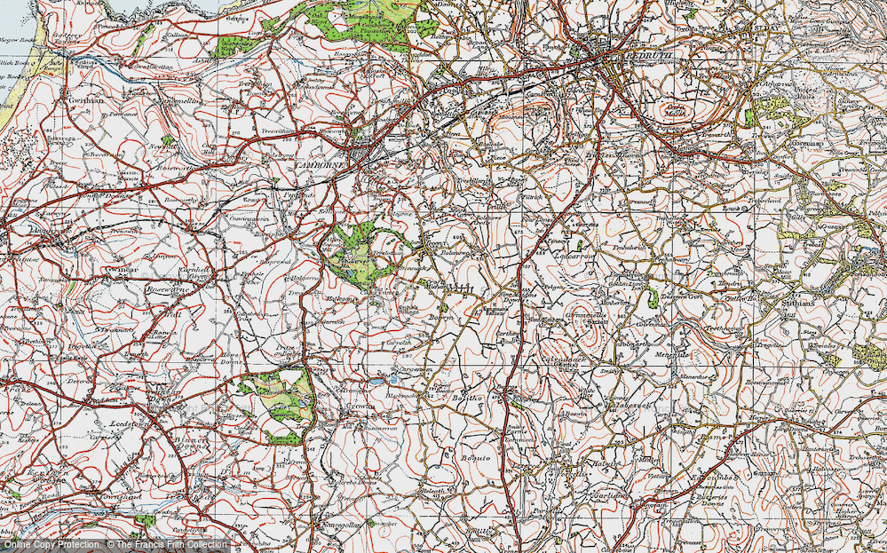 Old Map of Croft Mitchell, 1919 in 1919