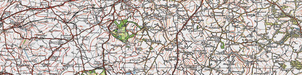 Old map of Croft Mitchell in 1919