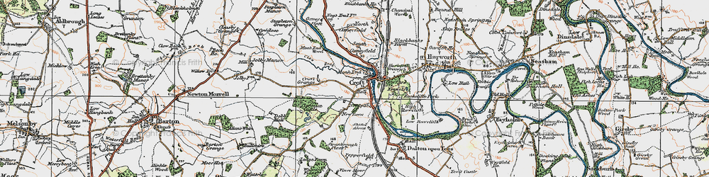 Old map of Croft-on-Tees in 1925