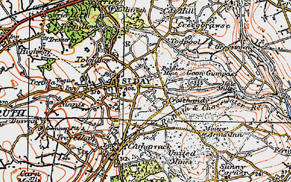 Old map of Tolgullow in 1919