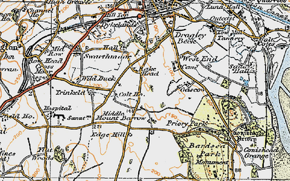 Old map of Croftlands in 1925