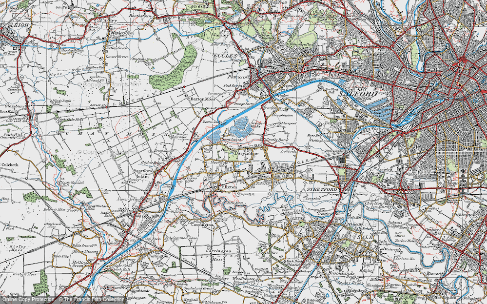 Old Map of Crofts Bank, 1924 in 1924