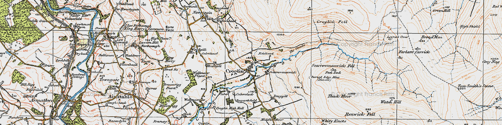 Old map of Briggle Beck in 1925