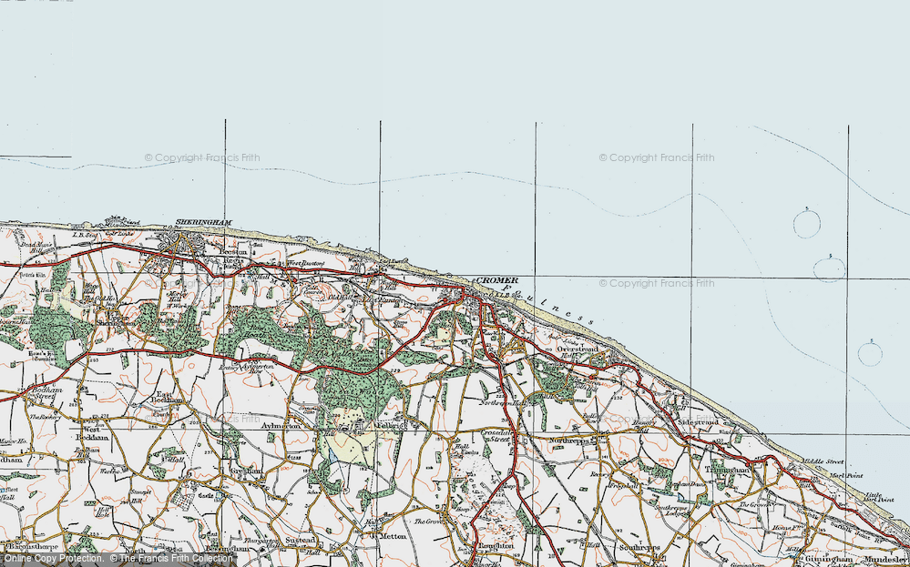 Old Map of Cromer, 1922 in 1922
