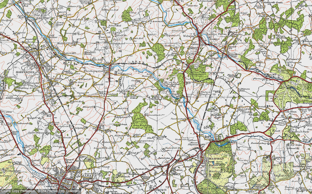 Old Map of Cromer-Hyde, 1920 in 1920