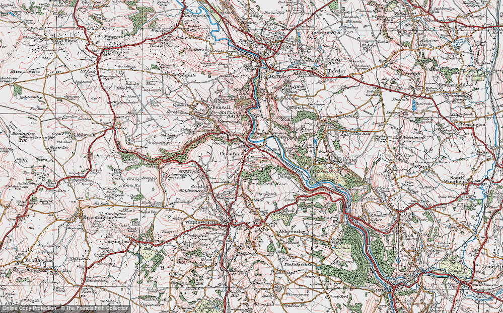 Old Map of Cromford, 1923 in 1923