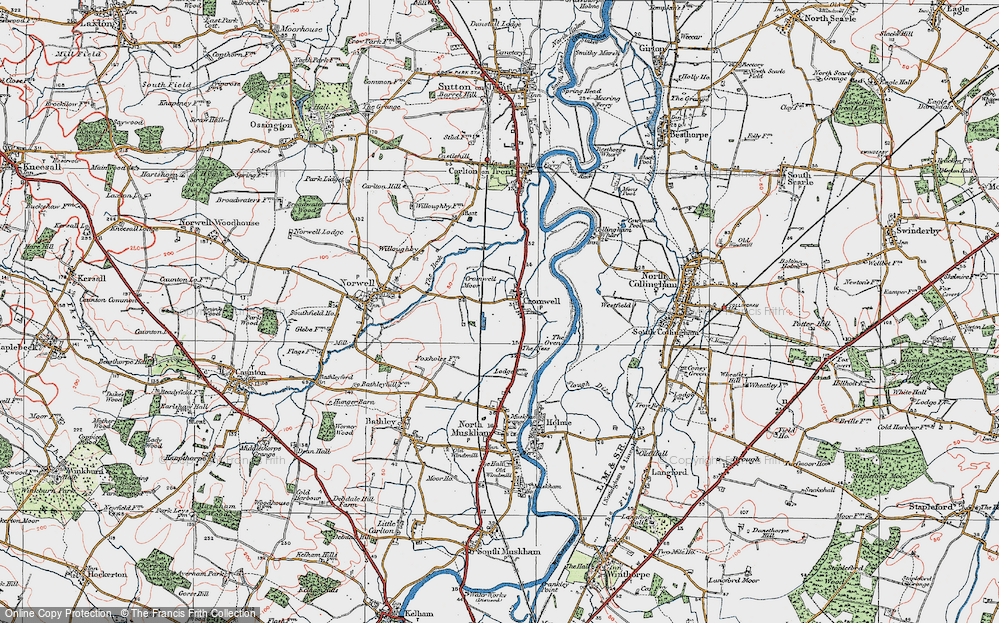 Historic Ordnance Survey Map of Cromwell, 1923