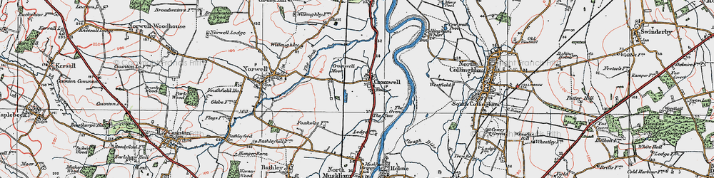 Old map of Cromwell in 1923