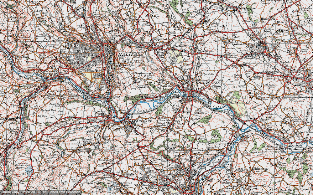 Old Map of Cromwell Bottom, 1925 in 1925