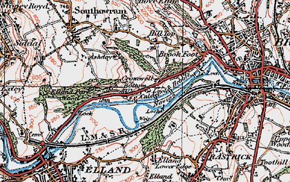 Old map of Cromwell Bottom in 1925