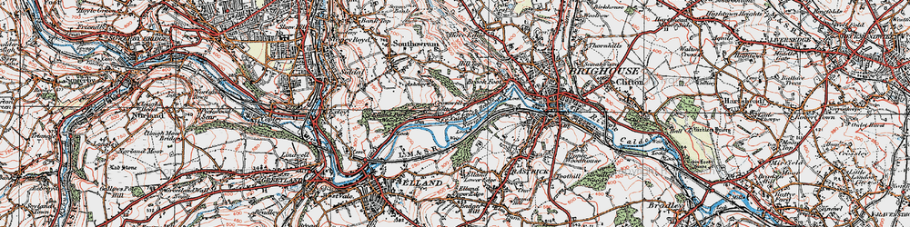 Old map of Cromwell Bottom in 1925
