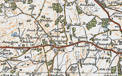 Old map of Crook in 1925