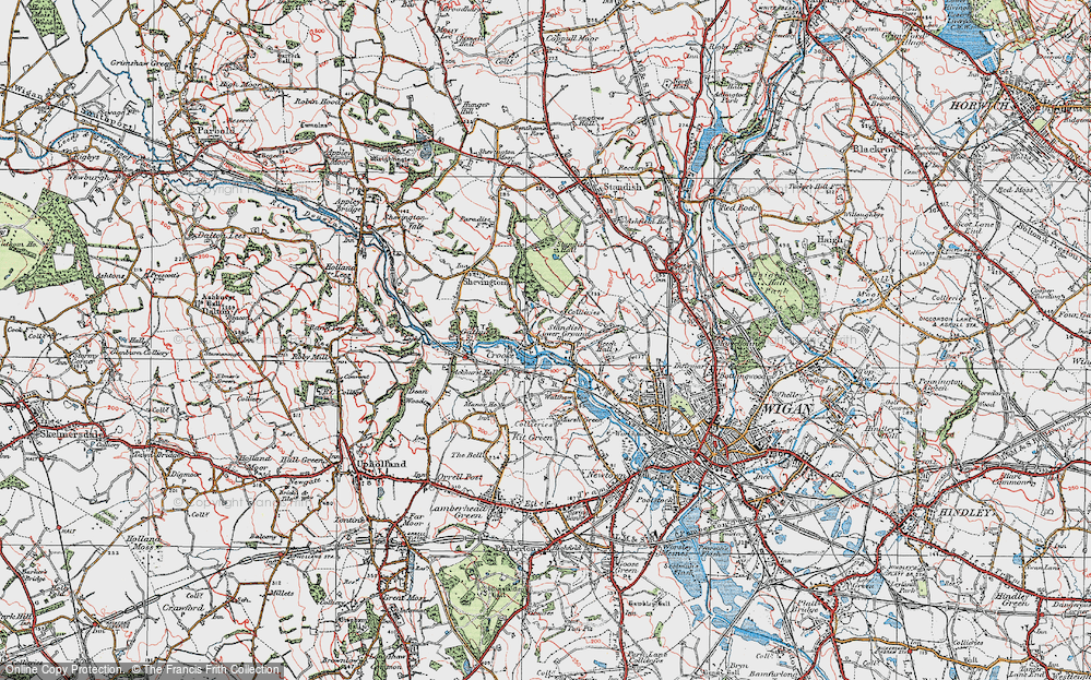 Old Map of Crooke, 1924 in 1924