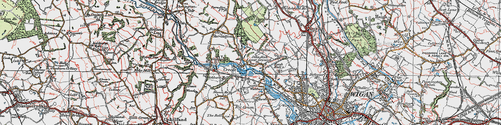 Old map of Crooke in 1924