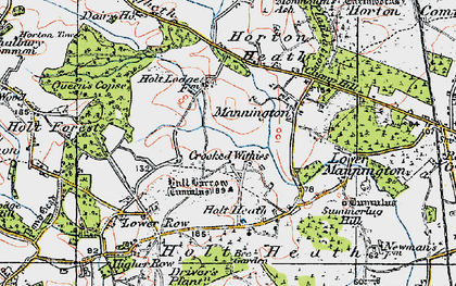 Old map of Crooked Withies in 1919