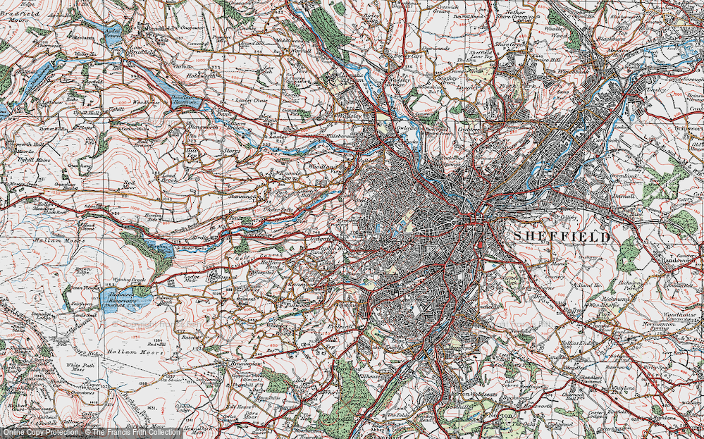 Old Map of Crookes, 1923 in 1923