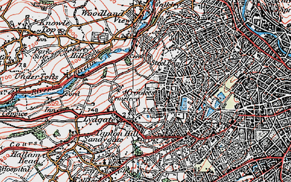 Old map of Crookes in 1923