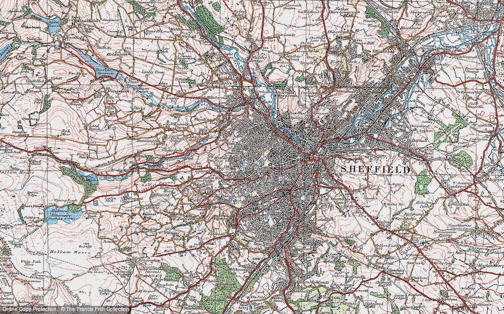 Old Map of Crookesmoor, 1923 in 1923