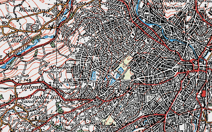 Old map of Crookesmoor in 1923