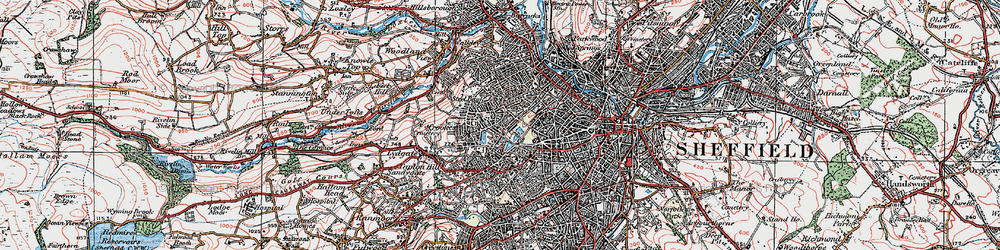 Old map of Crookesmoor in 1923