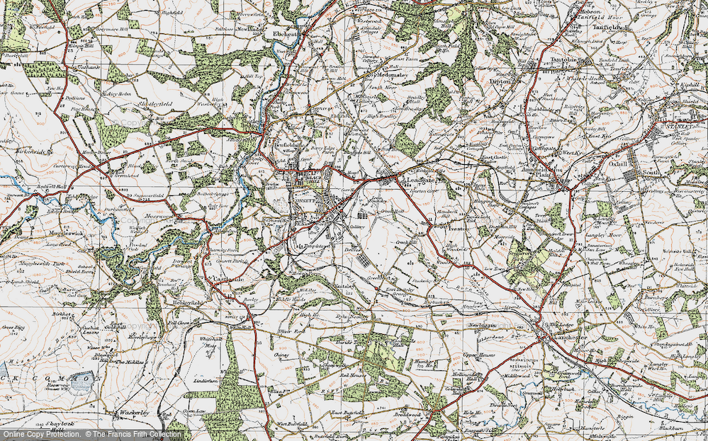 Old Map of Crookhall, 1925 in 1925